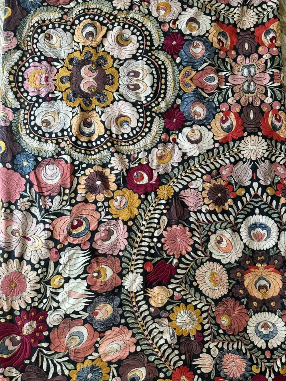 NEW! POTTERY BARN Helena Embroidered Floral Percale Duvet Cover FULL/QUEEN BOHO